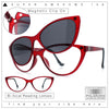 Cateye Magnetic Clip On Polarized Sunglasses On Bifocal Reading Glasses