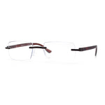 Luxury Light Weight Rimless Spring Hinge Narrow Rectangle Reading Glasses