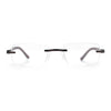 Luxury Light Weight Rimless Spring Hinge Narrow Rectangle Reading Glasses