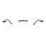 Luxury Light Weight Rimless Spring Hinge Narrow Rectangle Reading Glasses