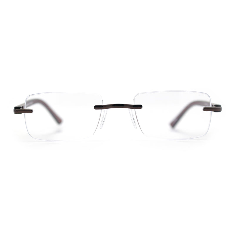 Luxury Light Weight Rimless Spring Hinge Narrow Rectangle Reading Glasses