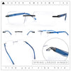 Luxury Light Weight Rimless Spring Hinge Narrow Rectangle Reading Glasses