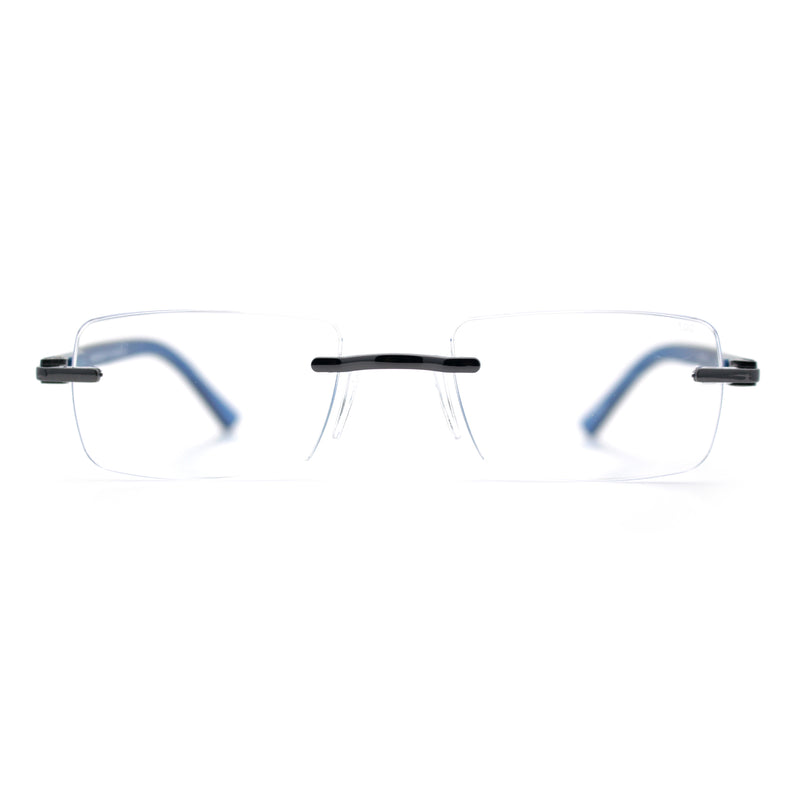Luxury Light Weight Rimless Spring Hinge Narrow Rectangle Reading Glasses