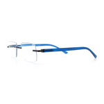 Luxury Light Weight Rimless Spring Hinge Narrow Rectangle Reading Glasses
