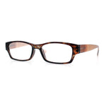 Fancy Narrow Rectangle Spring Hinge Light Weight Plastic Reading Glasses
