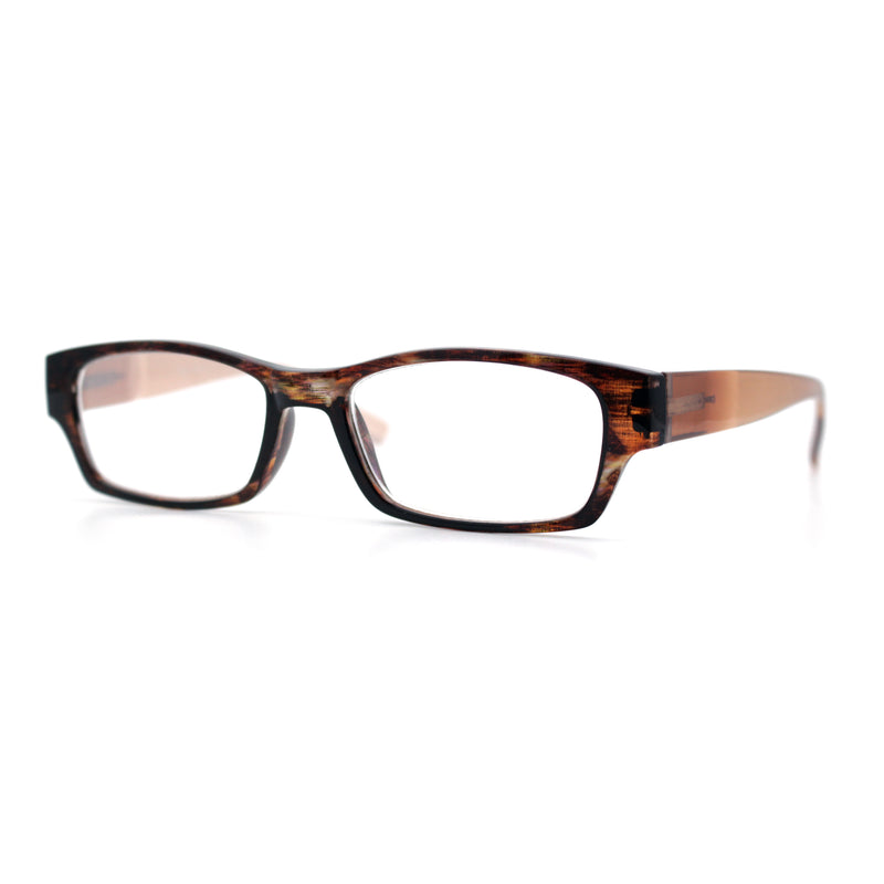 Fancy Narrow Rectangle Spring Hinge Light Weight Plastic Reading Glasses