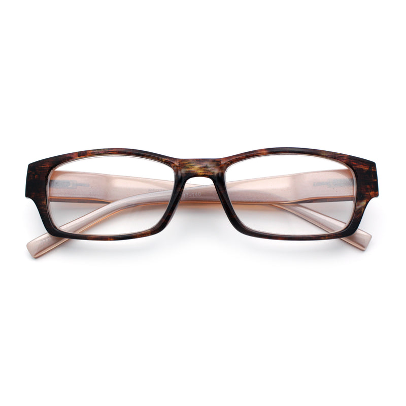 Fancy Narrow Rectangle Spring Hinge Light Weight Plastic Reading Glasses