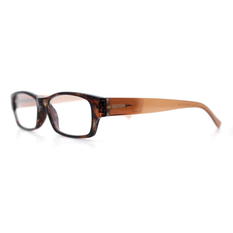Fancy Narrow Rectangle Spring Hinge Light Weight Plastic Reading Glasses