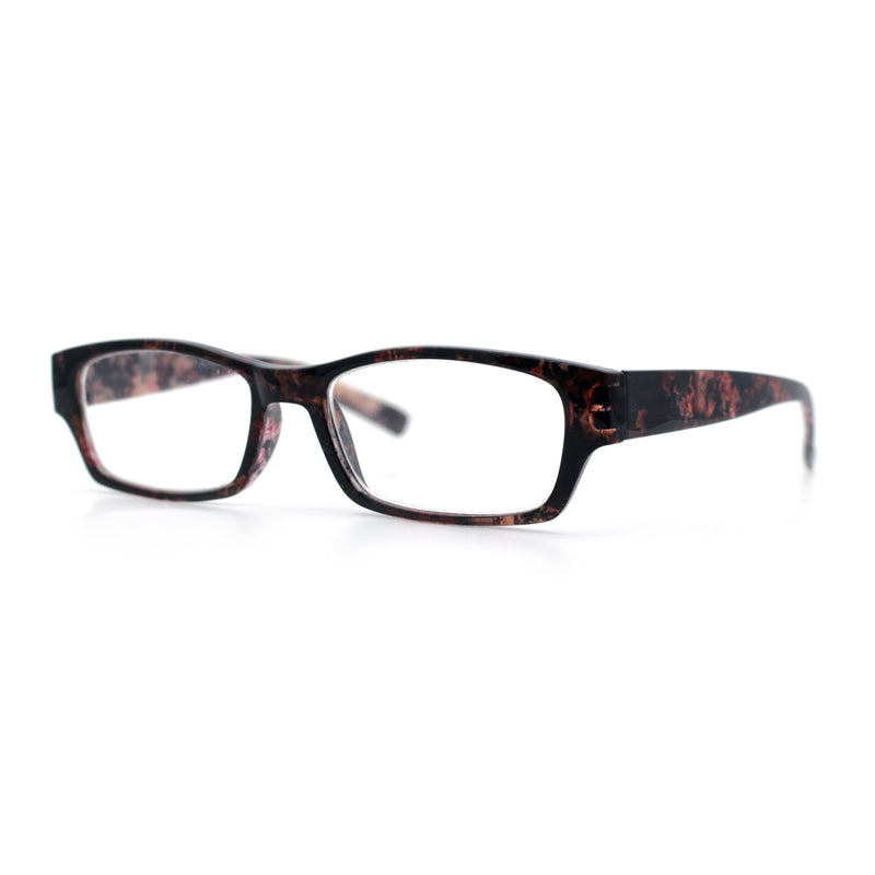 Fancy Narrow Rectangle Spring Hinge Light Weight Plastic Reading Glasses