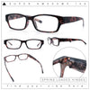 Fancy Narrow Rectangle Spring Hinge Light Weight Plastic Reading Glasses