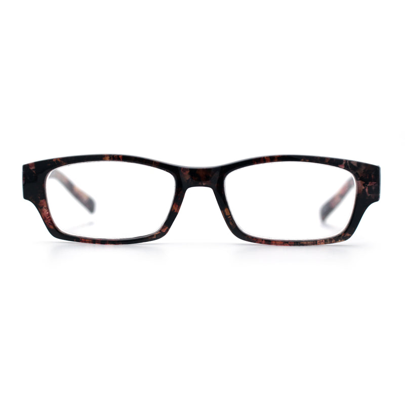 Fancy Narrow Rectangle Spring Hinge Light Weight Plastic Reading Glasses