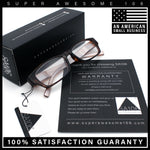 Fancy Narrow Rectangle Spring Hinge Light Weight Plastic Reading Glasses