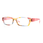 Fancy Narrow Rectangle Spring Hinge Light Weight Plastic Reading Glasses