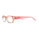 Fancy Narrow Rectangle Spring Hinge Light Weight Plastic Reading Glasses