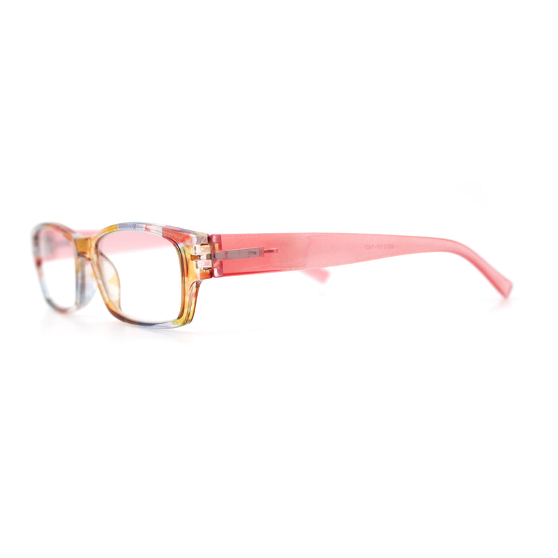 Fancy Narrow Rectangle Spring Hinge Light Weight Plastic Reading Glasses