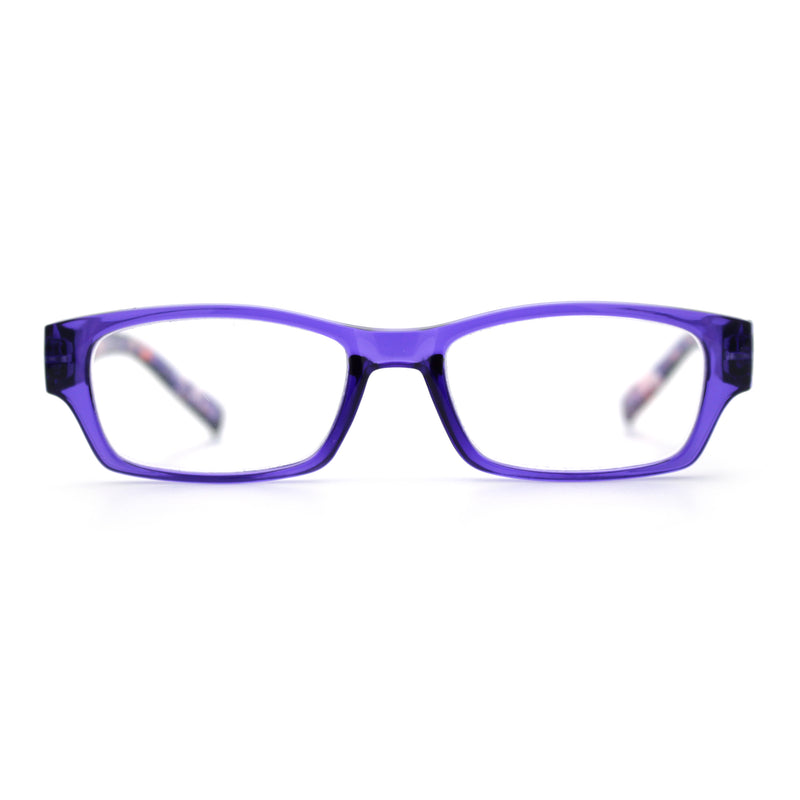 Fancy Narrow Rectangle Spring Hinge Light Weight Plastic Reading Glasses