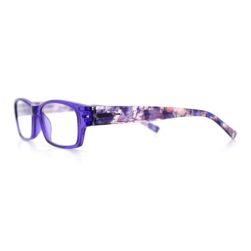 Fancy Narrow Rectangle Spring Hinge Light Weight Plastic Reading Glasses
