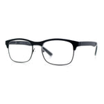 Classic Half Rim Contemporary Fashion Rectangle Powered Reading Glasses