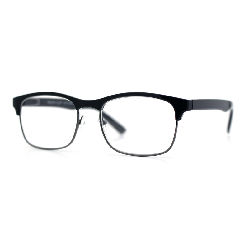 Classic Half Rim Contemporary Fashion Rectangle Powered Reading Glasses