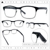 Classic Half Rim Contemporary Fashion Rectangle Powered Reading Glasses