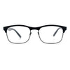 Classic Half Rim Contemporary Fashion Rectangle Powered Reading Glasses