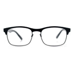 Classic Half Rim Contemporary Fashion Rectangle Powered Reading Glasses