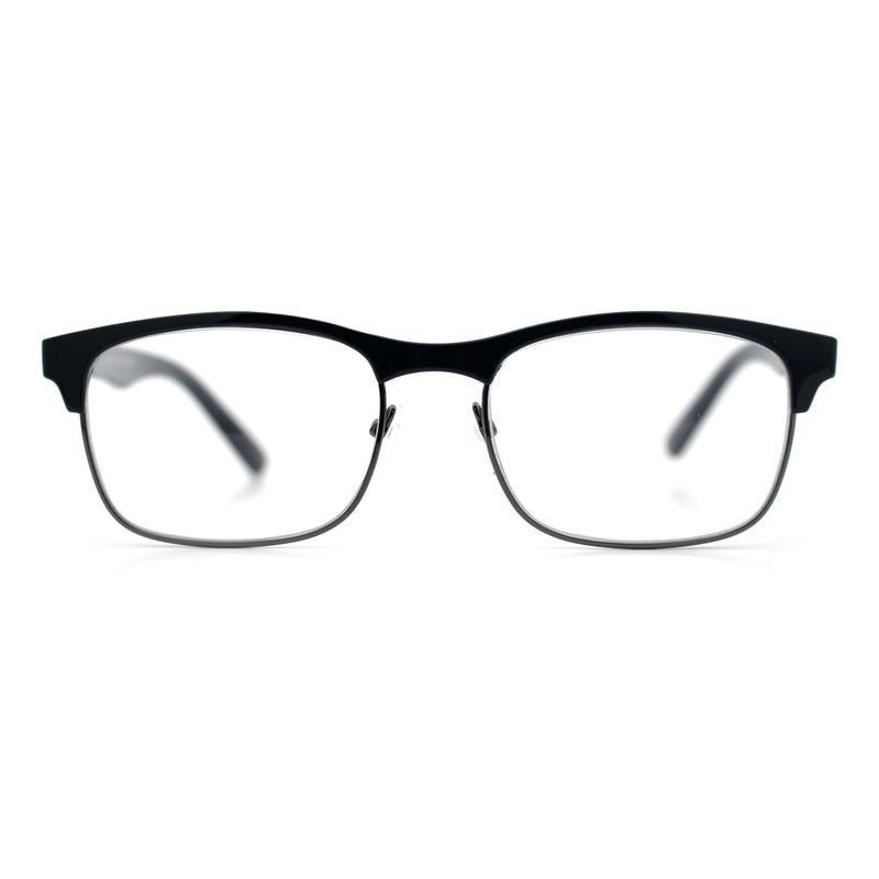 Classic Half Rim Contemporary Fashion Rectangle Powered Reading Glasses