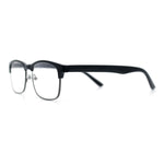Classic Half Rim Contemporary Fashion Rectangle Powered Reading Glasses