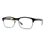 Classic Half Rim Contemporary Fashion Rectangle Powered Reading Glasses