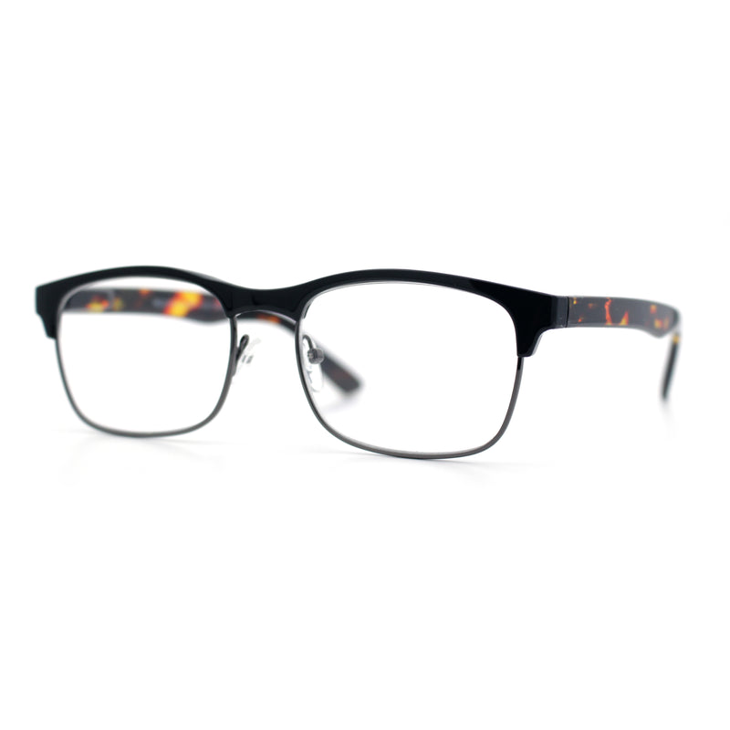 Classic Half Rim Contemporary Fashion Rectangle Powered Reading Glasses