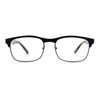 Classic Half Rim Contemporary Fashion Rectangle Powered Reading Glasses