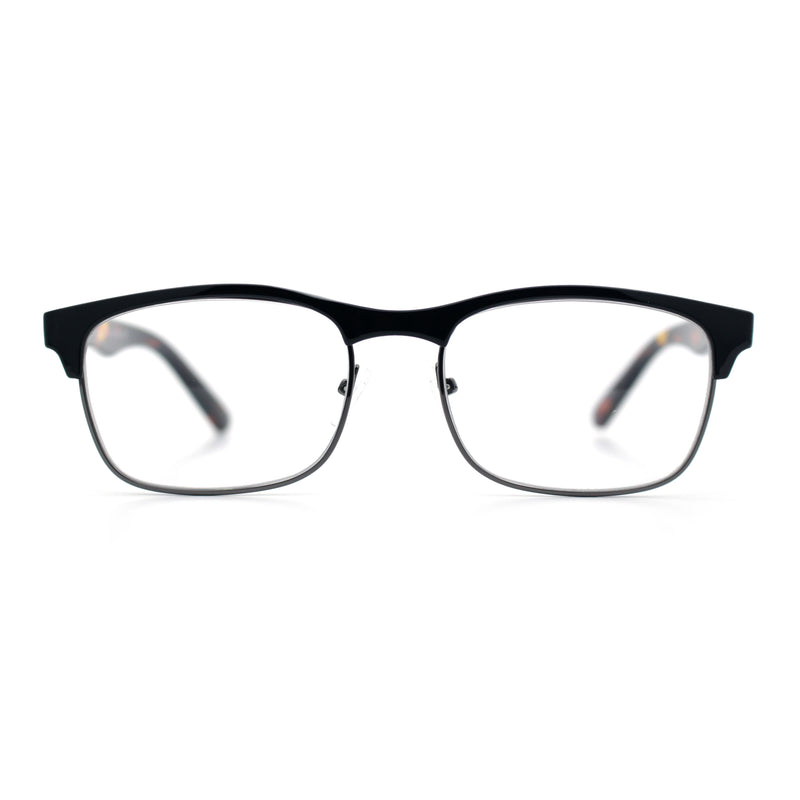 Classic Half Rim Contemporary Fashion Rectangle Powered Reading Glasses