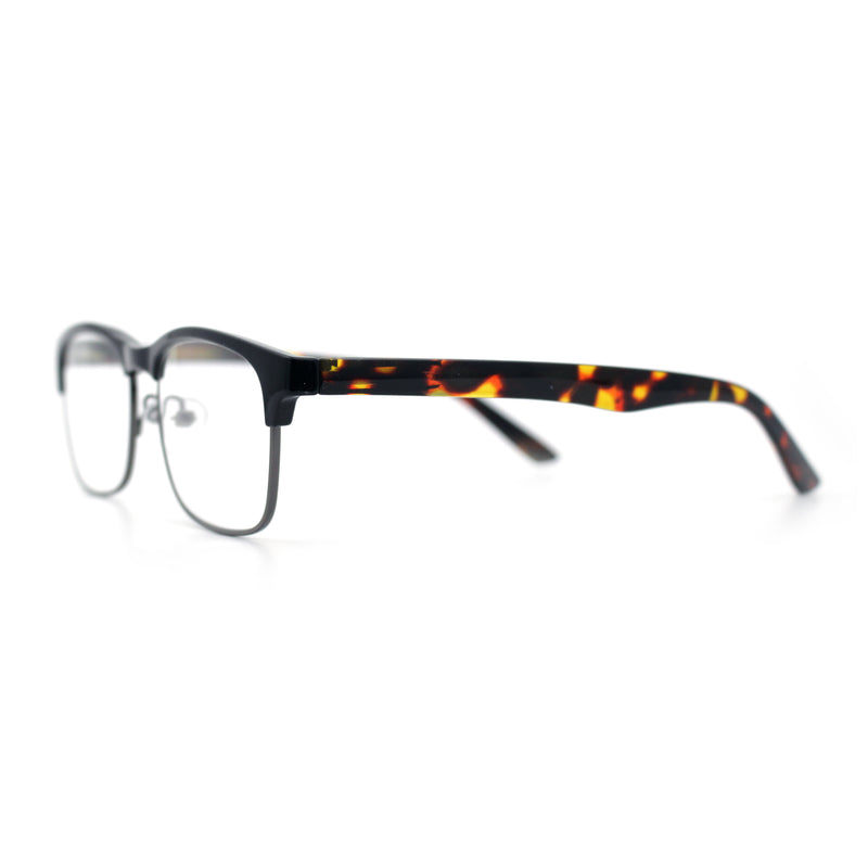 Classic Half Rim Contemporary Fashion Rectangle Powered Reading Glasses