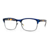 Classic Half Rim Contemporary Fashion Rectangle Powered Reading Glasses