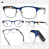 Classic Half Rim Contemporary Fashion Rectangle Powered Reading Glasses