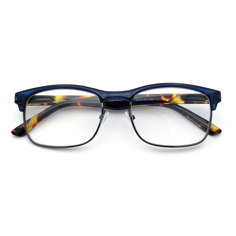 Classic Half Rim Contemporary Fashion Rectangle Powered Reading Glasses