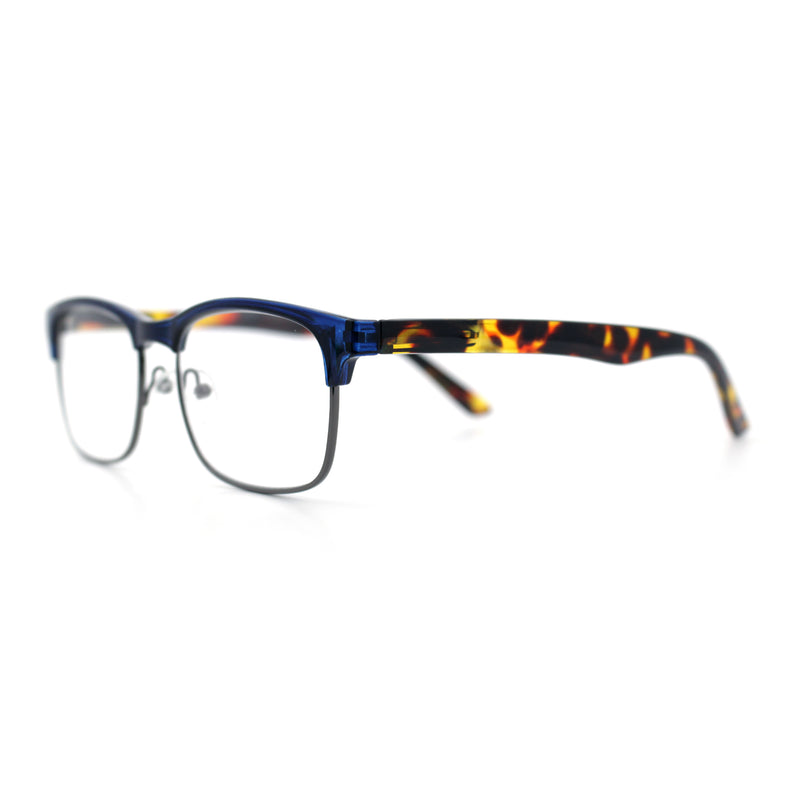 Classic Half Rim Contemporary Fashion Rectangle Powered Reading Glasses