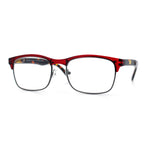 Classic Half Rim Contemporary Fashion Rectangle Powered Reading Glasses