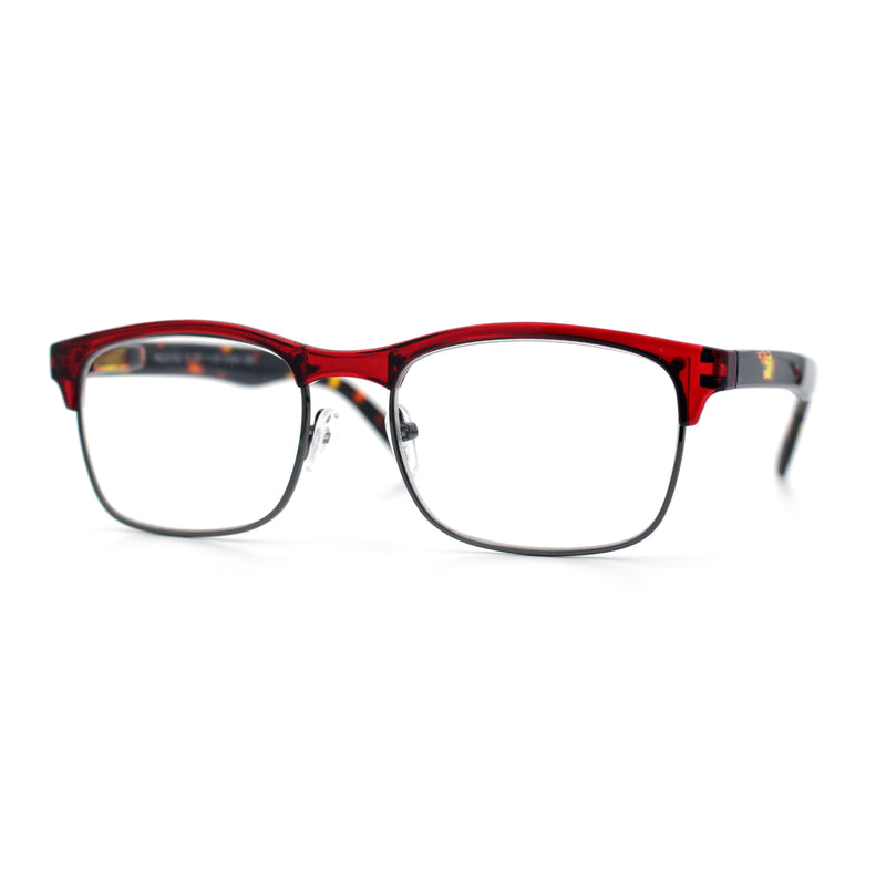 Classic Half Rim Contemporary Fashion Rectangle Powered Reading Glasses