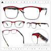 Classic Half Rim Contemporary Fashion Rectangle Powered Reading Glasses