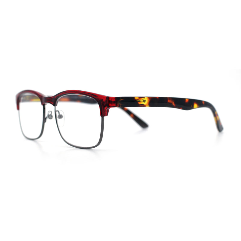 Classic Half Rim Contemporary Fashion Rectangle Powered Reading Glasses