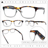 Classic Half Rim Contemporary Fashion Rectangle Powered Reading Glasses