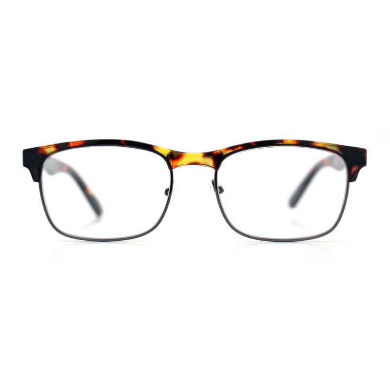 Classic Half Rim Contemporary Fashion Rectangle Powered Reading Glasses