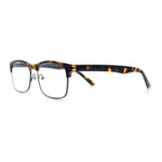 Classic Half Rim Contemporary Fashion Rectangle Powered Reading Glasses