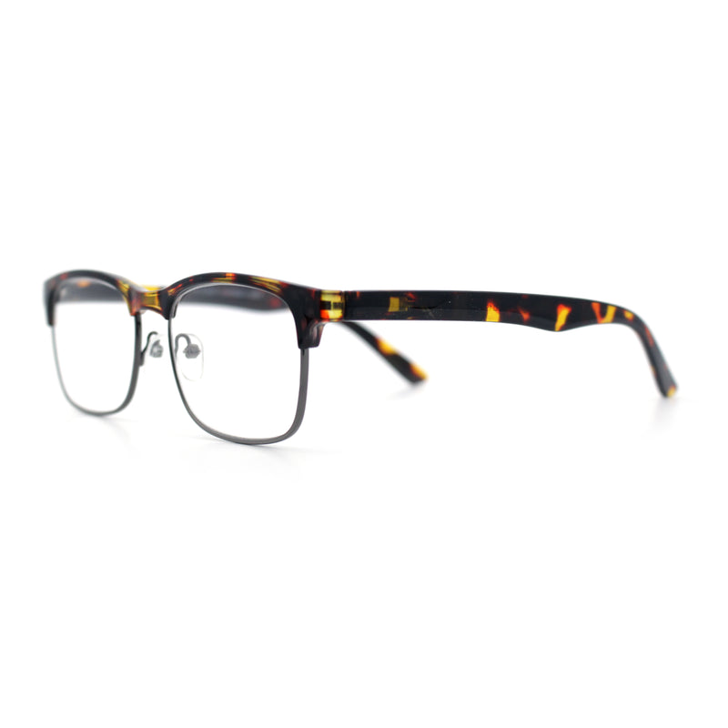 Classic Half Rim Contemporary Fashion Rectangle Powered Reading Glasses
