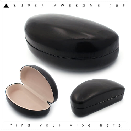 Spring Closure Oversized Pop Color Oval Eyewear Carrying Hard Case