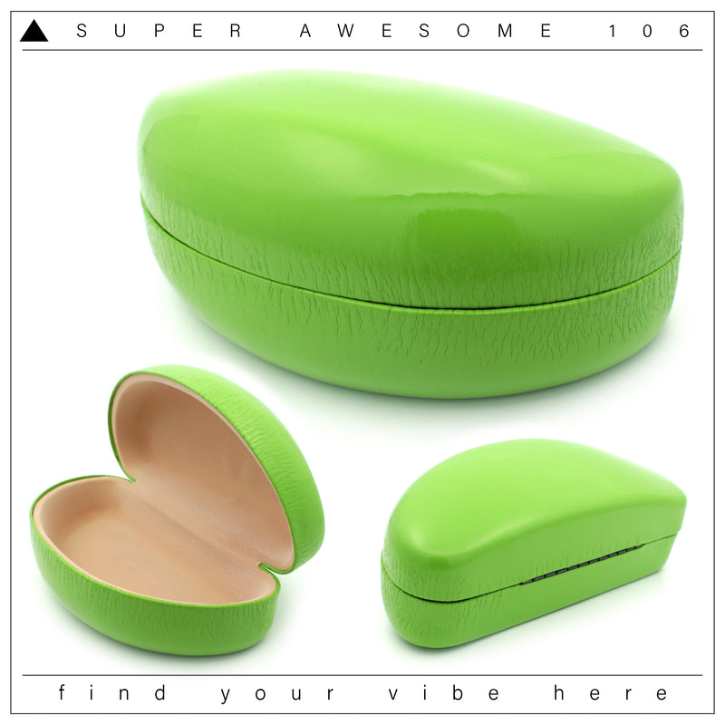 Spring Closure Oversized Pop Color Oval Eyewear Carrying Hard Case