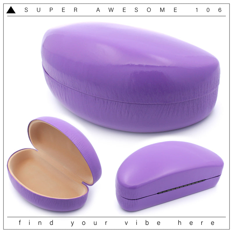 Spring Closure Oversized Pop Color Oval Eyewear Carrying Hard Case