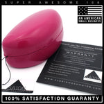 Spring Closure Oversized Pop Color Oval Eyewear Carrying Hard Case