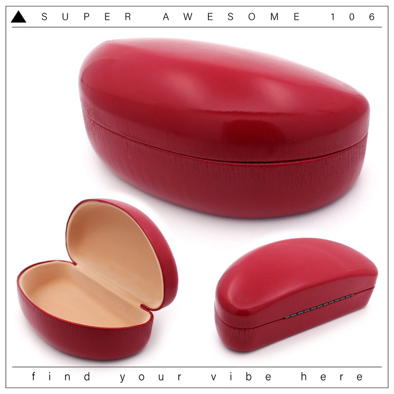 Spring Closure Oversized Pop Color Oval Eyewear Carrying Hard Case